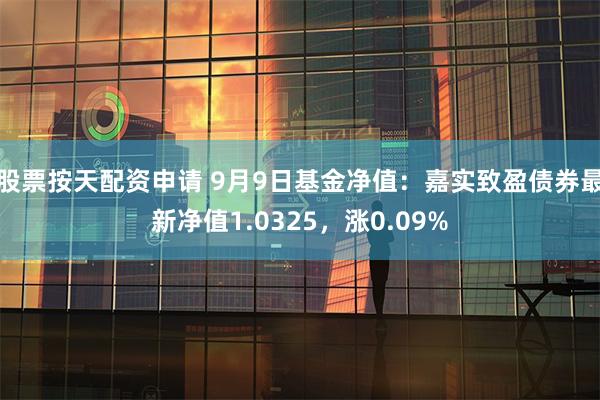 股票按天配资申请 9月9日基金净值：嘉实致盈债券最新净值1.0325，涨0.09%