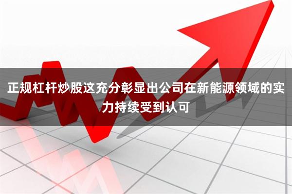 正规杠杆炒股这充分彰显出公司在新能源领域的实力持续受到认可